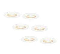 HOFTRONIC - 6x Nola LED Spot encastrable 68 mm Blanc - IP65 étanche pour salle de bain, salon et extérieur - 5W 480lm - 2700K extra blanc chaud - spot plafond - spot plafonnier- spot terrasse