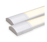 HOFTRONIC - Lot de 2 Réglette LED Linéaire 120 cm - 40W - 3000K Blanc chaud - 5600lm - Plafonnier Lampe Rectangulaire - Tube LED Lumière - IP20 pour Plafond, Garage, Magasin