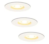 HOFTRONIC - Lot de 3 spots LED encastrables 230 V blanc IP65 étanche à intensité variable GU10 2700 K extra blanc chaud 3 x 5 W 3 x 400 lumens pour l'intérieur et l'extérieur