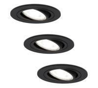 HOFTRONIC - Lot de 3 spots LED encastrables 230V orientables à intensité variable noir blanc froid couleur de la lumière 3x400lm spots encastrables GU10 pour l'intérieur - Spot encastrable