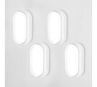 HOFTRONIC Lot de 4 - C-Series LED Lampe de cave blanc - 18W 1830lm Applique Ovale - IP54 Applique Murale - 6500K Blanc froid - Applique Plafonnier pour salle de bain cave WC garage Atelier