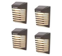HOFTRONIC - Lot de 4 lampes solaires extérieures murales avec interrupteur crépusculaire Dono 3000K blanc chaud Lampes solaires extérieures mur 120x90x52,5mm (LxlxH) IP65 lanterne étanche noire