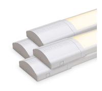 HOFTRONIC - Lot de 4 Réglette LED Linéaire 120 cm - 40W - 3000K Blanc chaud - 5600lm - Plafonnier Lampe Rectangulaire - Tube LED Lumière - IP20 pour Plafond, Garage, Magasin