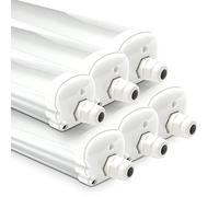 HOFTRONIC - Lot de 6 LED lampe fluorescente 120 cm - IP65 extérieur étanche - 36W 4230 Lumens - 6500K blanc froid - Connectable - Pour Cave, Garage, et l'entrepôt - Luminaire étanche