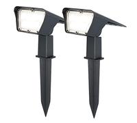 HOFTRONIC - Projecteur solaire de jardin Odessa - Super Bright 600 Lumen - IP65 étanche - 6000K lumière du jour - Lampe de jardin pour extérieur Lampe solaire - 2 pièces piquet de terre Lampe solaire