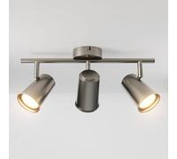 HOFTRONIC Riga - Plafonnier LED á 3 flammes - Pivotant et Orientable - Dimmable - GU10 4W 345lm 2700K Blanc Chaud - Acier Inox - Pour Salon, Chambre, Cuisine - Spot Mural et Spot Plafond (L 474 mm)