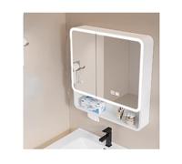 HOFUNTRE Armoire De Salle De Bain avec Miroir，Armoire De Salle De Bain Double Porte Miroir，Coins Arrondis, Désembuage Efficace, Grande Capacité De Stockage(White,60cm/23.6in)