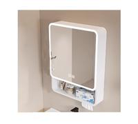 HOFUNTRE Armoire De Salle De Bain avec Miroir，Armoire De Salle De Bain Double Porte Miroir，Coins Arrondis, Désembuage Efficace, Grande Capacité De Stockage(White,50cm/19.6in)