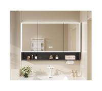 HOFUNTRE Armoire De Toilette Miroir Étagère Réglable,Convient Aux Salles Bains À Domicile, D'appartement, Chambres D'hôtel, Etc(Gray,90 * 70cm/35.4 * 27.5in)