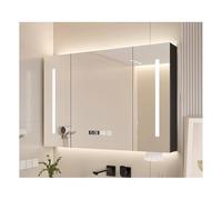 HOFUNTRE Armoire De Toilette Miroir Étagère Réglable,Convient Aux Salles Bains Domestiques, Toilettes D'appartement, Chambres D'hôtel, Etc(Black,110 * 70cm/43.3 * 27.5in)