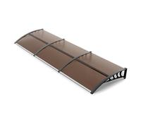 HOFUNTRE Auvent en Aluminium pour Porte et Fenêtre,Toit de Porte d'entrée, Design Moderne, Installation Facile, Idéal pour Porte, Fenêtre, Terrasse, Balcon, Jardin(100cm/39.4in*210cm/83in)