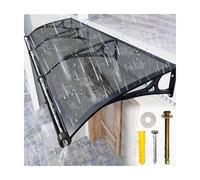 HOFUNTRE Auvent en Aluminium, Toit de Porte d'entrée,Large système de Drainage avec Conception étanche,pour Porte, fenêtre, Balcon, terrasse, Maison et Commerce(100cm/39.4in*80cm/31.5in)
