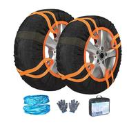 HOFUNTRE Chaussette Pneu,Chaussette Voiture Neige, avec Bandes D'Avertissement RéFléChissantes, Installation Facile, Largeur De Pneu AdaptéE 185-295 Mm, 2 PièCes(245/60R16)