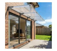 HOFUNTRE Marquise Solaire Abri Banne, Construction Durable, Supports Stables et Drainage Efficace des Eaux de Pluie, Idéal pour Portes, Fenêtres, Balcons, Porches(100cm/39.4in*350cm/138in)
