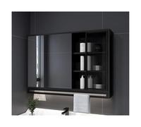 HOFUNTRE Meuble Mural Toilette Rangement，Armoire De avec Anti-buée，Convient À Divers Scénarios Tels Que La Maison, L'hôtel, L'appartement, Etc(Black,Ordinary Version_110*75CM)