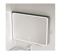 HOFUNTRE Meuble Mural Toilette Rangement，Armoire De avec Anti-buée，Matériau en Alliage D'aluminium, Désembuage À Un Bouton, Conception D'éclairage Surround(Gray,110 * 70cm/43.3 * 27.5in)