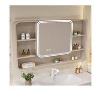 HOFUNTRE Meuble Mural Toilette Rangement，Armoire De Toilette avec Anti-buée，Armoire À Miroir De Salle，Désembueur À Un Bouton, Étanche Et Résistant À L'humidité(90 * 70cm/35.4 * 27.5in)