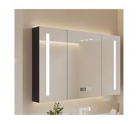 HOFUNTRE Meuble Mural Toilette Rangement,Meuble Suspendu,Armoire Murale Salle De Bain,Désembueur À Un Bouton, Étanche Et Résistant L'humidité, Miroir Haute Définition(Black,98 * 70cm/38.6 * 27.5in)