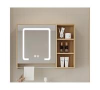 HOFUNTRE Meuble Toilette Suspendu,Armoire De Miroir Étagère Réglable,Grande Capacité Stockage, Haute Définition, Adapté À Multiples Scénarios(Wood Color,60 * 70cm/23.6 * 27.5in)