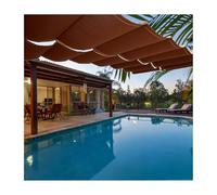 HOFUNTRE Store Rétractable Ondulé pour Pergola, Auvent rétractable pour pergola Jardin, Patio et Gazebo, Kit Complet avec Tiges en Aluminium et Câbles(W:2.4m/7.87ft*L:7m/22.9ft)