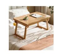 HOFUNTRE Table Pliante en Bois Massif,Base renforcée, Cadre de Pieds en Forme de U, Table Pliante pour Baie vitrée Solide et Durable, idéale pour la Maison et Le Bureau(Natural Wood B,80x40x33cm)