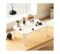 HOFUNTRE Table Pliante en Bois Massif Surface spacieuse,Table Basse Pliante Salon,idéale pour Bureau à Domicile,Petits espaces et lieux de Travail.(Aurora White,75x50x33cm)