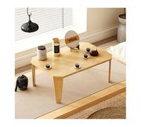 HOFUNTRE Table Pliante en Bois Massif Surface spacieuse,Table Basse Pliante Salon,idéale pour Bureau à Domicile,Petits espaces et lieux de Travail.(Walnut Color,75x50x33cm)