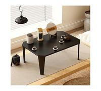 HOFUNTRE Table Pliante en Bois Massif Surface spacieuse,Table Basse Pliante Salon,idéale pour Bureau à Domicile,Petits espaces et lieux de Travail.(Pure Black,75x50x33cm)