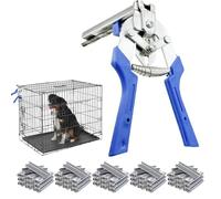 Hog Agrafes et pinces à anneau | Type M Clips de cage multi-usages, ensemble d'outils à main pour l'industrie, l'artisanat, la clôture animale, le fil pour volaille, panneau industriel