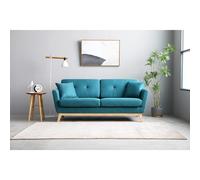 Concept Usine – Canapé scandinave HOGA 3 places, 2 coussins, bleu canard