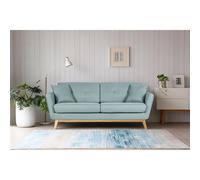 HOGA - Canapé scandinave 3 places et 2 coussins vert d'eau