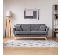 Hoga canapé 3 places scandinave velours côtelé gris
