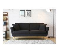 CONCEPT USINE - Canapé Scandinave Höga Gris Anthracite 3 Places + 2 Coussins - Canapé Moderne Design Droit en Tissu avec Accoudoirs - Coussins D'Appoint, Dossier, Assise Déhoussables - Largeur 190 cm