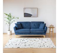 Hoga canapé scandinave 3 places en velours côtelé bleu