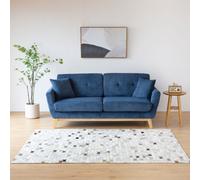 Hoga - Canapé Scandinave 3 Places En Velours Côtelé Bleu Bleu