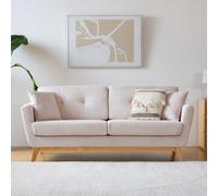 CONCEPT USINE | Canapé Scandinave Höga Velours Côtelé | Beige | 3 Places + 2 Coussins | Canapé Moderne Design Droit avec Accoudoirs | Coussins d'Appoint, Dossier, Assise Déhoussables | Largeur 190 cm