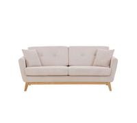 Canapé scandinave 3 places velours côtelé beige HOGA