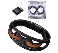 HOGALTHY Bracelet personnalisé pour homme - Cadeaux originaux - Cadeau de fête des pères - Cuir et acier inoxydable extensible de 20,5 cm à 22 cm, 22 centímetros, Acier inoxydable