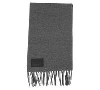 Hogan, Homme, Accessoires, Gris, Taille: ONE Size Écharpe Grise à Franges avec Logo