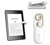 Hogance RF Télécommande Tourne Page Commande pour Kindle Paperwhite Oasis Voyage, Tourneur de Pages E-Reader de iPad iPhone Tablettes, Accessoires pour la Lecture de Kindles, HKRC003, Blanc+Champagne