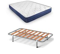 HOGAR24 ES Lit Complet | Sommier Basic + Matelas viscoélastique Relax Edition 18 | Comprend Un Ensemble de Pieds avec Pince de 25 cm | Dimensions : 90 x 190 cm