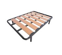 HOGAR24 ES Sommier à Lattes Larges renforcées avec Chevilles Anti-Bruit et Pieds cylindriques, Tube 40 x 30 cm, Fabrication Nationale, 150 x 190 cm, Pieds 32 cm