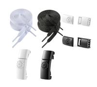 hogarevrumah Lot de 4 lacets élastiques sans nœud avec boucle magnétique pour chaussures de sport, chaussures décontractées, lacets de voyage pour l'aéroport, 2 blancs + 2 noirs