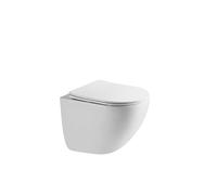 HOGART WC Suspendu avec Base Cachée et Fixations Invisibles, Système de Chasse Tornado Silencieux et Économique 3-4,5 L, Cuvette Céramique Facile à Nettoyer, Abattant Soft-Close, Gain de Place