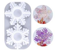 HOGARY Bougeoir en Résine Moule Silicone Résine Époxy Forme Flocon de Neige, Lot de 1 Moule Resine Epoxy pour Petits Bougeoirs Bougies DIY, Chandelier Silicone Moules Décoration de l'hiver Noël