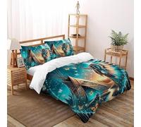 HOGDISAJD Amérindiens Imprimé Parure De Lit Microfibre Parure De Lit Adulte Ave Fermeture Éclair Peuples autochtones Housses De Couettes 3 Pièces Et 2 Taie d'oreiller King（220x240cm）