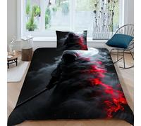 HOGDISAJD Deadpool Housse De Couette série Noire 3D Imprimé Le Duvet Décor + 1 Taies d'oreiller Parure De Lit pour Enfants Single（135x200cm）