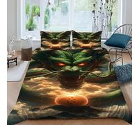 HOGDISAJD Dragon Balle de Dragon Housse De Couette coloré Sky 3D Imprimé Soft Housse De Couette avec 2 Taies d'oreiller Parure De Lit pour Enfants Décoration De La Chambre Double（200x200cm）