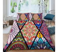 HOGDISAJD Fleur Totem Housse De Couette Style marocain 3D Imprimé Le Duvet Qualité Supérieure Parure De Lit De pour Enfants Parure 3Pcs King(220x240cm)>
