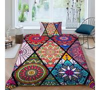 HOGDISAJD Fleur Totem Housse De Couette Style marocain 3D Imprimé Soft en Le Duvet Qualité Supérieure Parure De Lit De pour Enfants Décoration De La Chambre Parure 2Pcs Single(135x200cm)